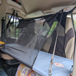 bed with 60 cm high nets in a Fiat Ducato